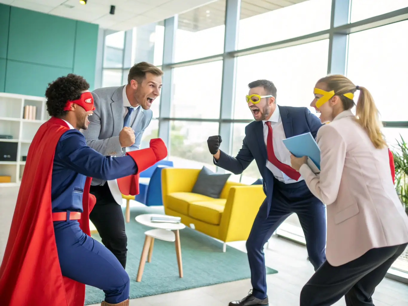 A dynamic sales team participating in a role-playing exercise during a sales training session, demonstrating effective communication and negotiation techniques in a simulated sales environment.